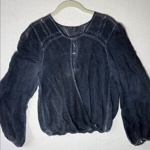 Free People Navy Blue Blouse